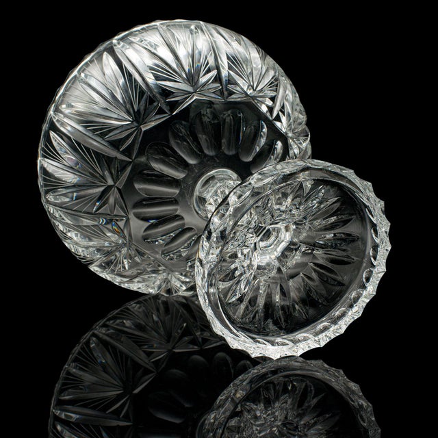 1950's Vintage Crystal Footed Grape Bowl For Sale - Image 11 of 11