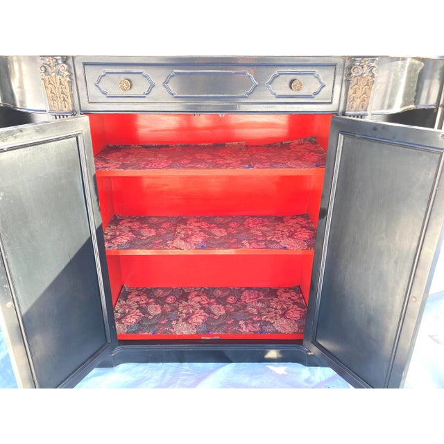 Vintage John Stuart Hall Server Lattice Work Mirrored Cabinet Doors For Sale - Image 10 of 12