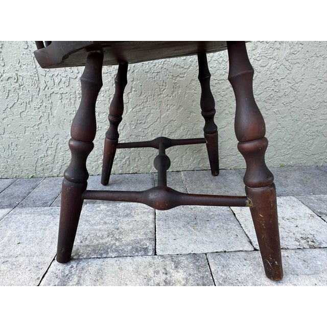 Antique Early 20th Century Nichols & Stone Bow Back/Saddle Seat Colonial Windsor Chair For Sale - Image 9 of 12
