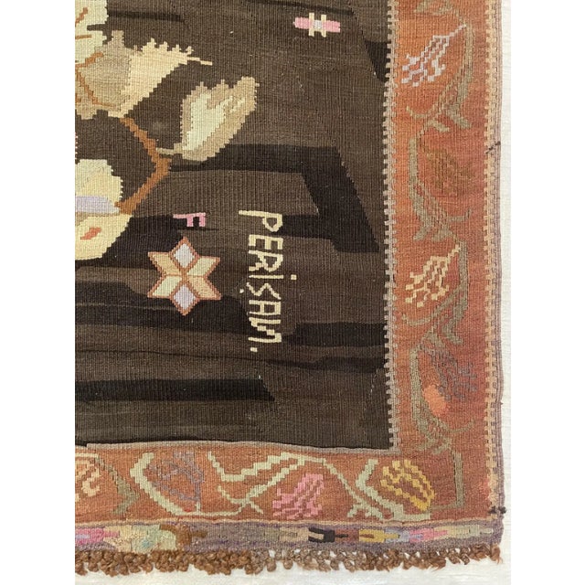 Early 20th Antique Floral Style Flat Weave Kilim Rug For Sale - Image 4 of 4