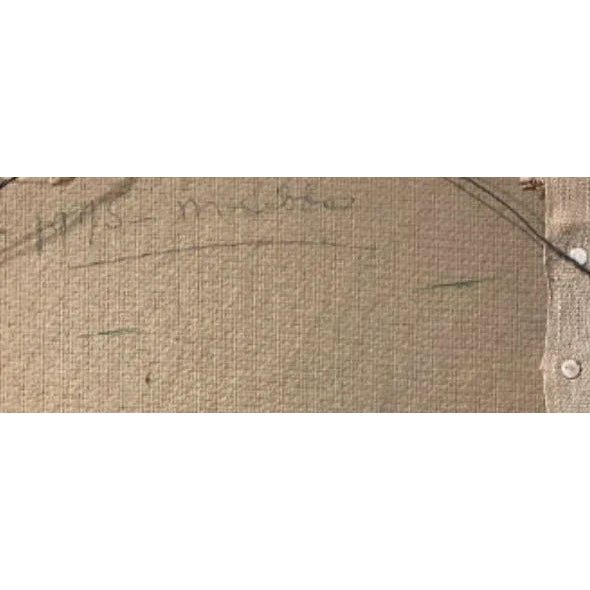 1970s MCM Danish Fiber Scandinavian Hanging Yarn Bouquet Flowers Signed 1975 M. Cobbs Wood Frame 1.5" Actual Mounted Work...