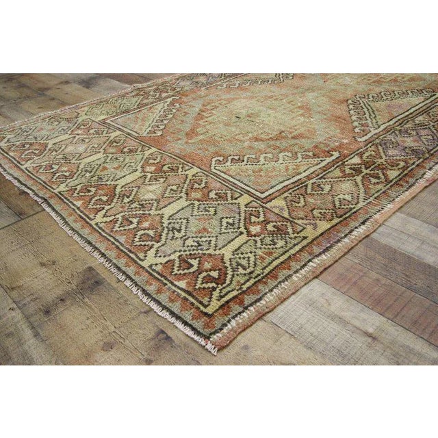 Mid 20th Century 20th Century Turkish Oushak Hallway Runner - 3′9″ × 9′1″ For Sale - Image 5 of 8