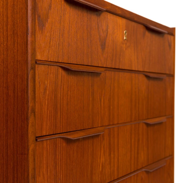 1960s Vintage 1960s Mid-Century Teak Tallboy Dresser For Sale - Image 5 of 9