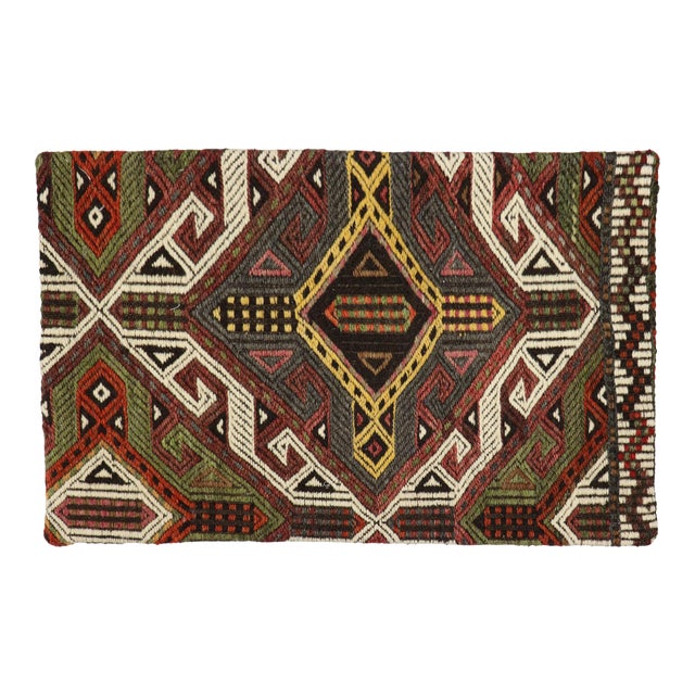 Pasargad Home Vintage Kilim Pillow Case, Multicolor For Sale