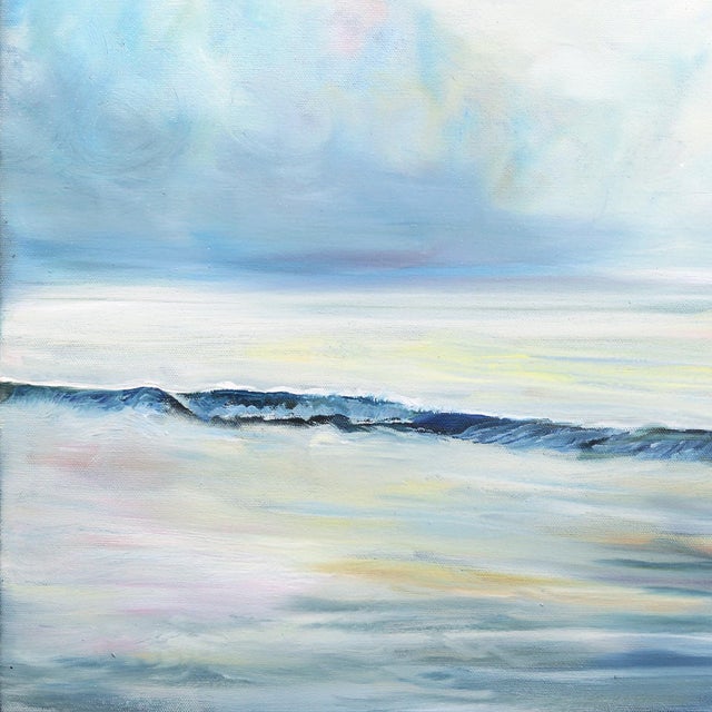 What Remains - Sublime Abstract Blue Coastline Seascape Original Artwork by Kathleen Keifer For Sale - Image 4 of 9