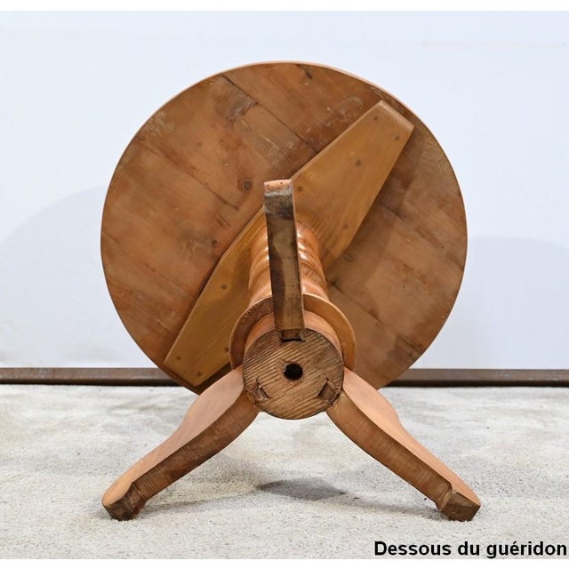 Little Late 19th Century Louis Philippe Pedestal Table in Blonde Cherry Tree For Sale - Image 16 of 17