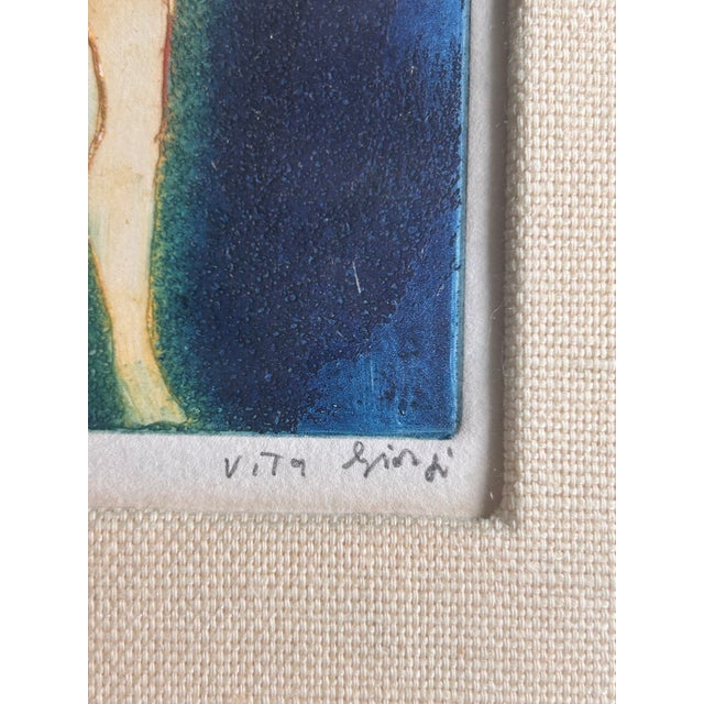 1960s 1960s Vintage Fairy Butterfly Woman Etching Aquatint Signed Vita Giorgi For Sale - Image 5 of 5
