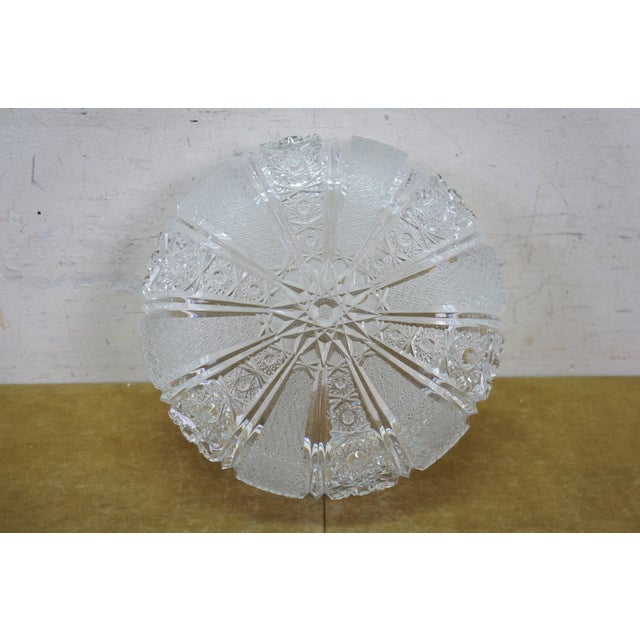 Antique Czech Bohemian Cut Crystal Lidded Box Bowl Compote Candy Dish 8" For Sale - Image 10 of 16