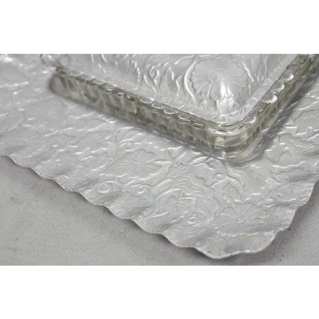 Mid 20th Century Vintage Art Deco Nouveau Hammered Aluminum Vegetable Relish Serving Platter Tray For Sale - Image 5 of 17