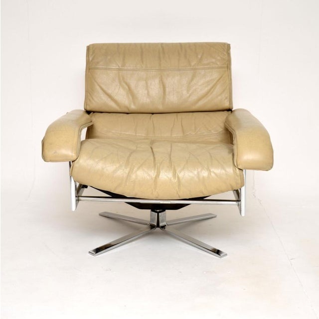 Vintage Leather and Chrome Armchairs from Pieff, 1970, Set of 2 For Sale - Image 4 of 14