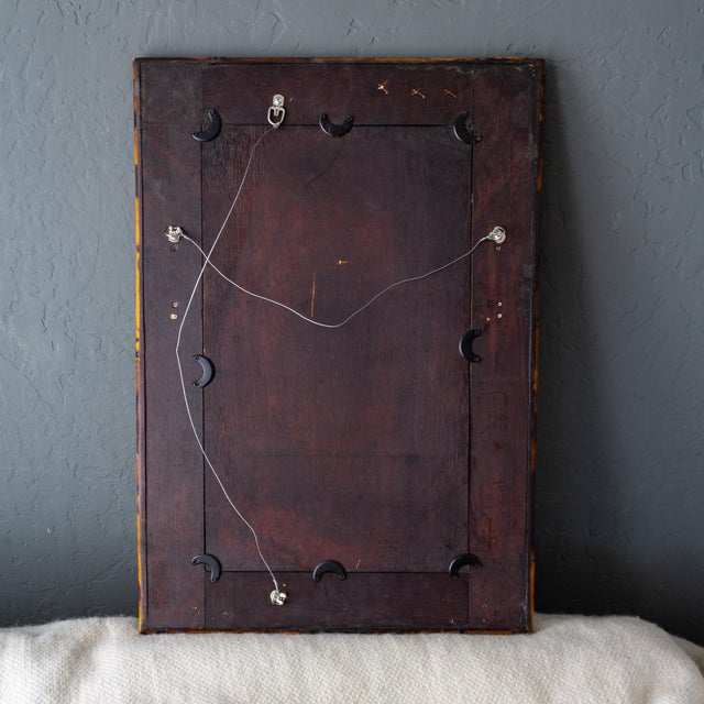 Vintage Tortoise Shell Burnt Bamboo Bevelled Mirror For Sale - Image 15 of 15