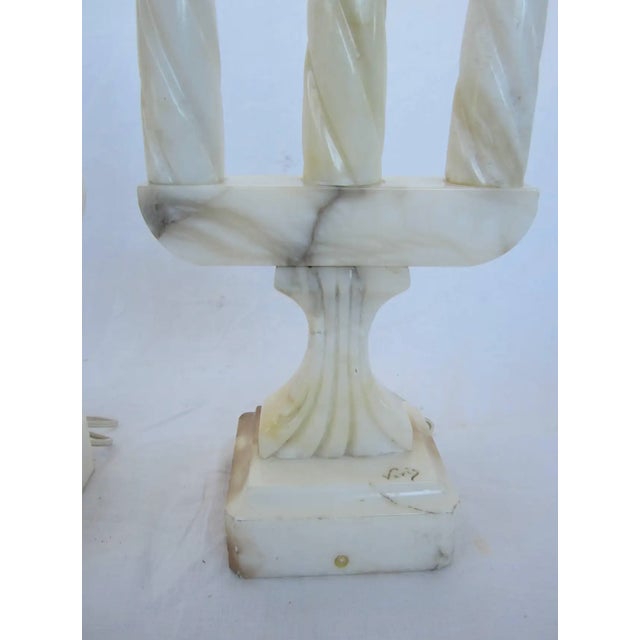 Mid 20th Century Pair of Mid 20th Century Three-Arm Marble Lamps by Varis For Sale - Image 5 of 9