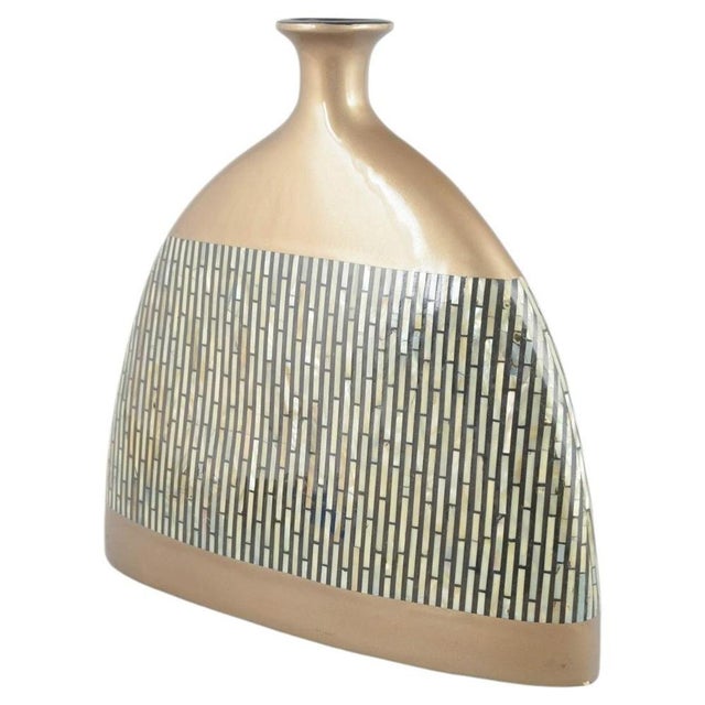 1980s Large European Studio Ceramic Vase with Geometric Mosaic Decoration, 1980s For Sale - Image 5 of 5