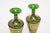 Green Gold 19th Century Crystal Vases, Greek Key Design Attributed Moser - A Pair For Sale - Image 4 of 11