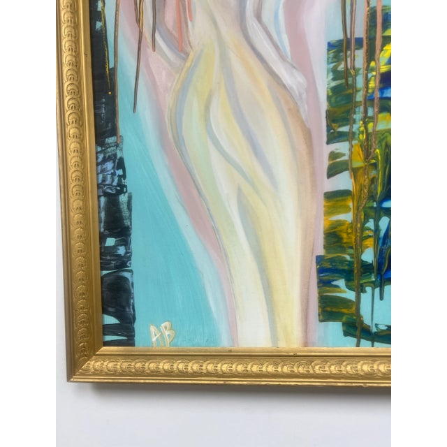 Abstract Colorful Late 20th Century Nude Abstract Painting For Sale - Image 3 of 9