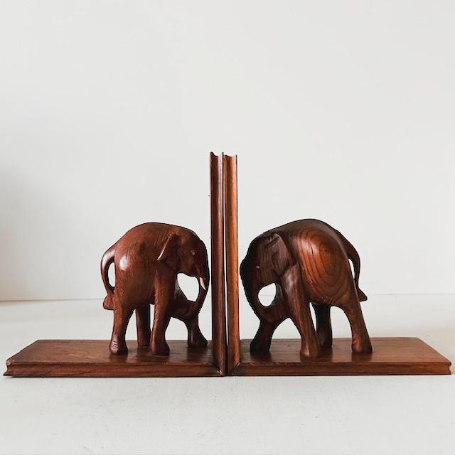Two beautiful vintage Art Deco bookends made of solid wood. The wooden bookends are in good vintage condition and measure...