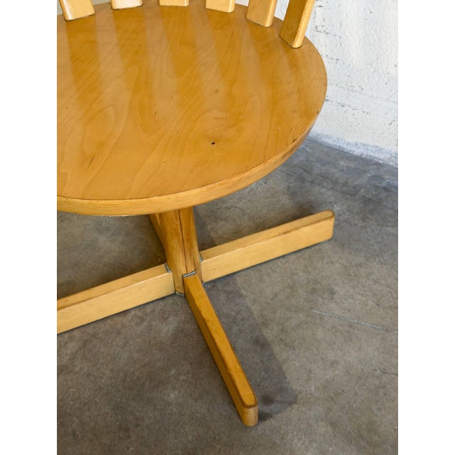 Brown Mid 20th Century Edsbyverken Beechwood Swivel Chair Mid-Century Modern For Sale - Image 8 of 9