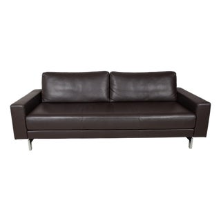 Brown Leather Vida Three-Seater Sofa from Rolf Benz For Sale