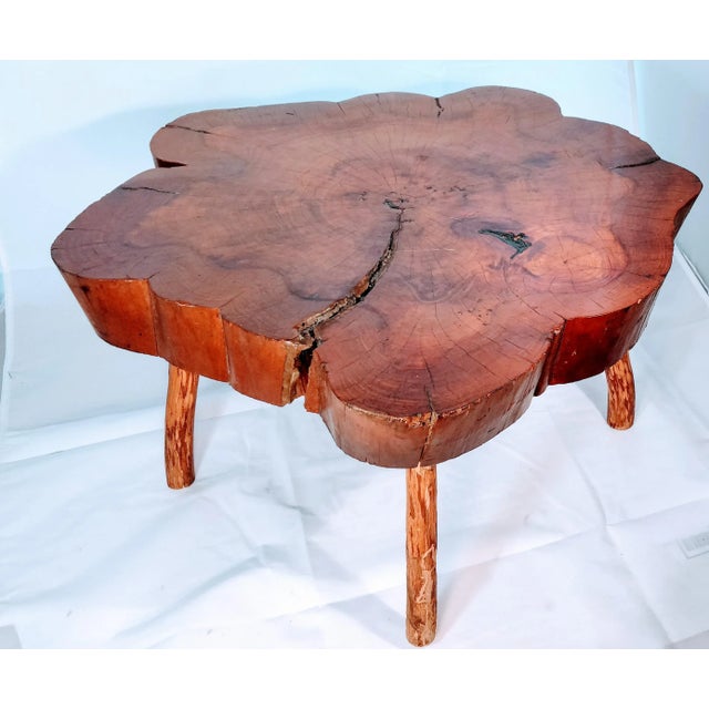 1960s 1960 Live Edge Cypress Side Table For Sale - Image 5 of 12
