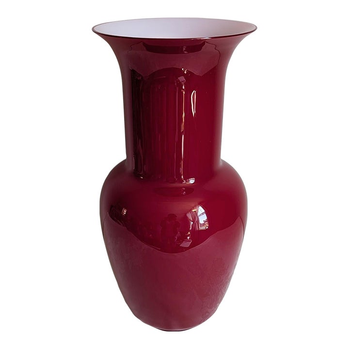Early 21st Century De Majo Murano Ruby Red Glass Vase | Chairish