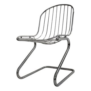 Metal Dining Chairs with Brown Velvet Cushions, Italy, 1970s, Set of 4 For Sale