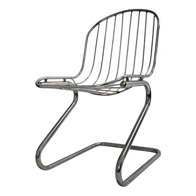 Metal Dining Chairs with Brown Velvet Cushions, Italy, 1970s, Set of 4 For Sale