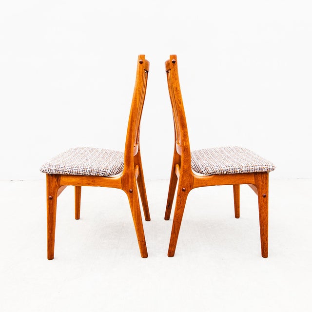1970s Restored Danish Modern Solid Teak Slat Back Dining Chairs For Sale In Los Angeles - Image 6 of 10