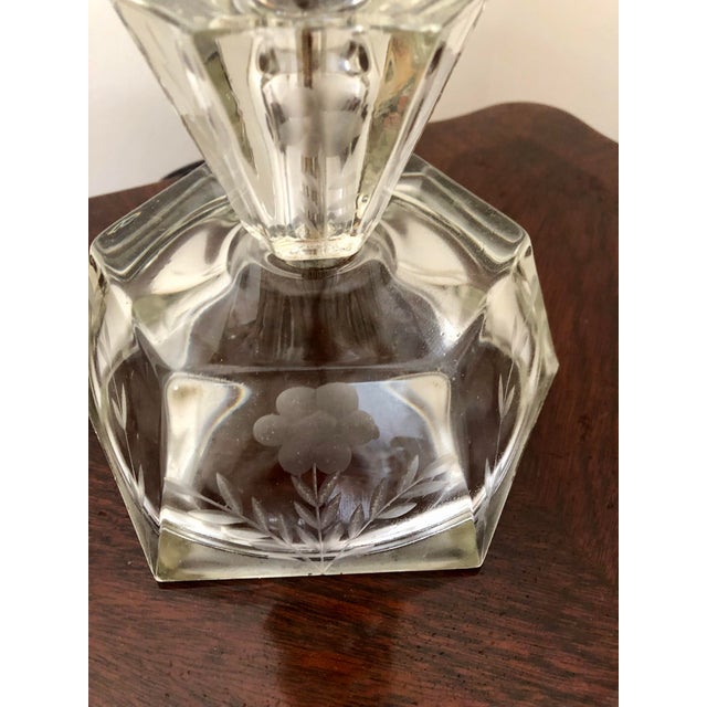 Art Deco Glass 5-Tiered Geometric Shapes Lamp, Vintage Mid 20th Century For Sale - Image 4 of 9