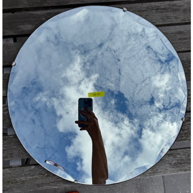 Round Bevelled Art Deco Mirror with the incomparable quality of an antique mirror, this mirror's reflection is deep and...