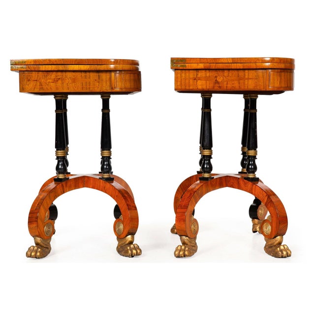 Fine Rare Pair of 19th Century English Antique Rosewood Games Tables For Sale - Image 6 of 18