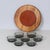 1960s Vintage Teak Lazy Susan with Glass Bowls, 1960s, Set of 8 For Sale - Image 5 of 7
