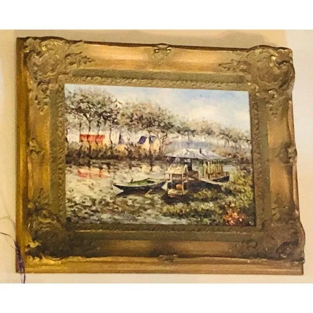 Modern Landscape River Oil on Canvas Painting Framed and Signed For Sale - Image 3 of 8