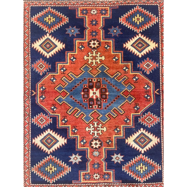 Ivory Antique Caucasian Shirvan Kuba Rug 4’3" X 4’7” For Sale - Image 8 of 8
