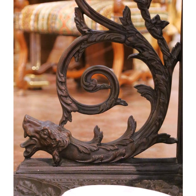 19th C. French Gothic Revival Iron Corner Hall Stand in the Manner of Corneau For Sale - Image 14 of 16
