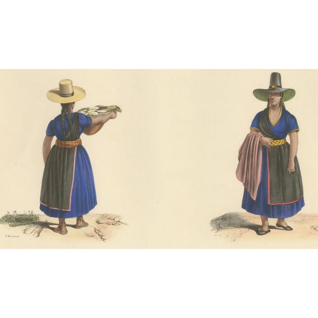 Peruvian Women of Lima, Cheese Seller and Regional Costume, 1841, Lithograph For Sale - Image 5 of 11