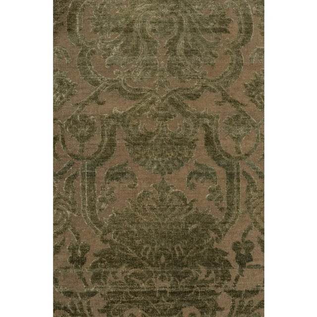 Rug & Kilim 2010s Rug & Kilim’s European Style Twin Runners in Beige With Green Floral Patterns For Sale - Image 4 of 7