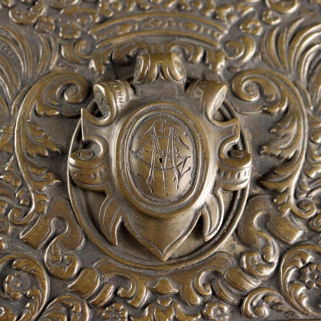 Vintage Chiseled Bronze Chest For Sale - Image 9 of 11
