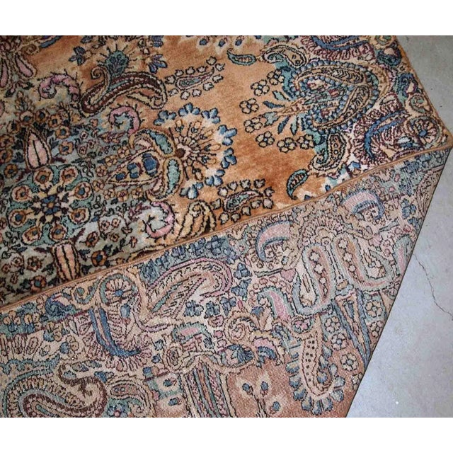 Brown 1920s Antique Handmade Persian Kerman Rug For Sale - Image 8 of 9