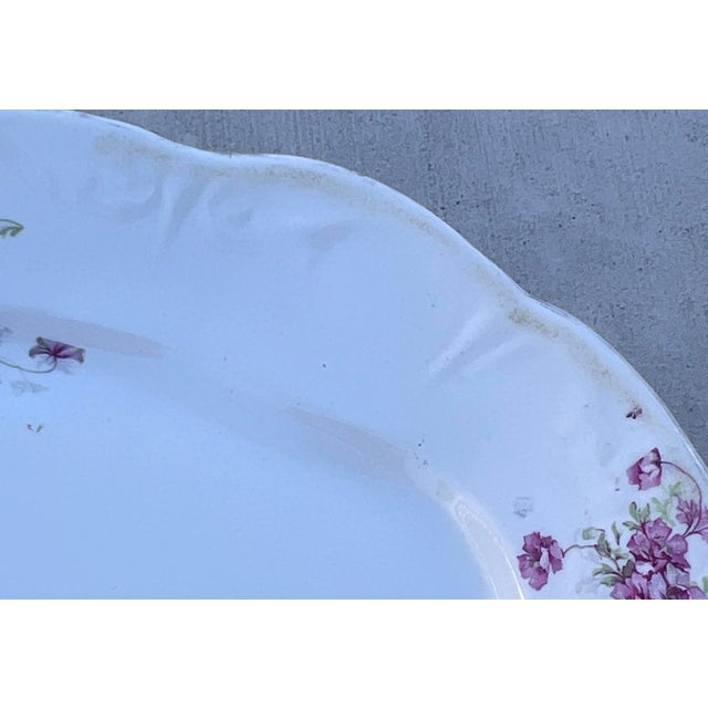 Ceramic Vintage Plate Wall Haviland Limoges, Floral & White Porcelain - Set of 11 For Sale - Image 7 of 15