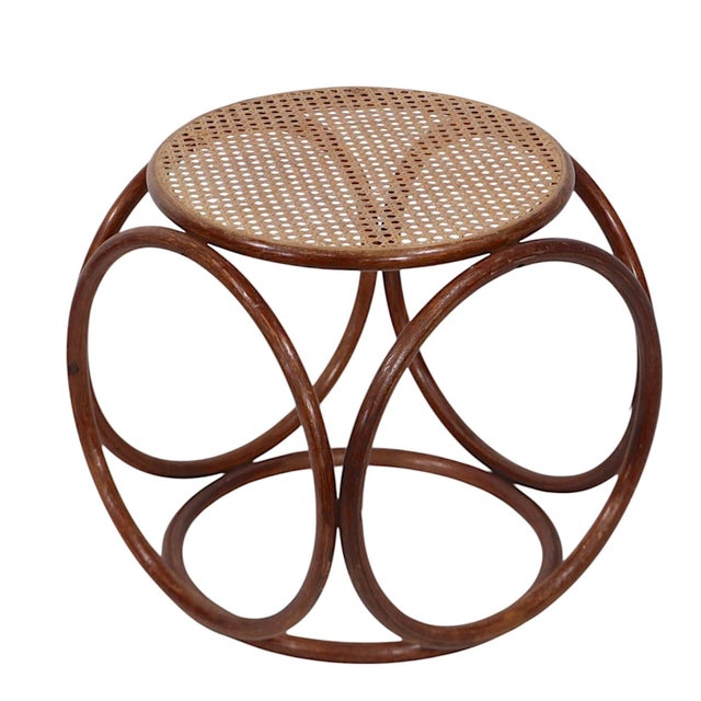 Mid 20th Century Pair of Bentwood and Cane Stools Attributed To Thonet Circa 1950/60s For Sale - Image 5 of 10