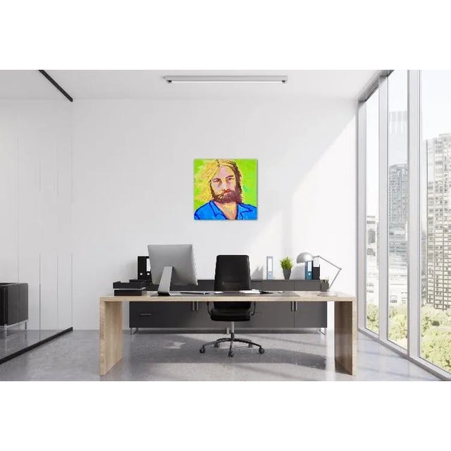 Contemporary Original Modern Pop Art Portrait Oil Painting For Sale - Image 11 of 12