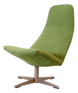 High Back Contourette Roto Swivel Lounge Chair from Alf Svensson, 1960s