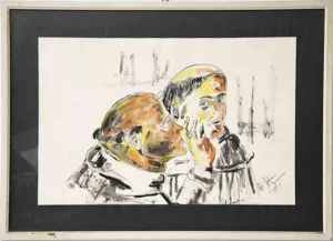 The Friars, Original Drawing, 20th Century, Framed