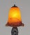 Metal 1920s French Art Deco Degue Orange Mottled Glass Wrought Iron Table Lamp For Sale - Image 7 of 10