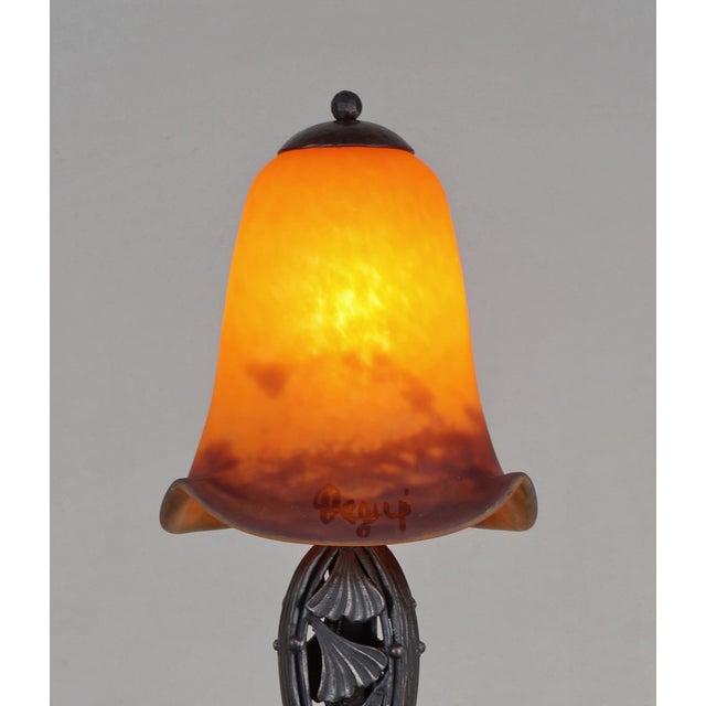 Metal French Art Deco Table Lamp by Degue 1920s France For Sale - Image 7 of 10