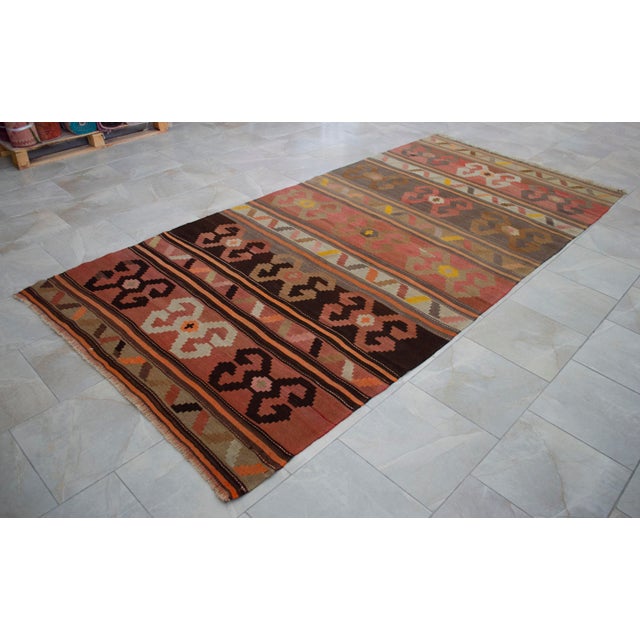 Vintage Anatolian Kars Kilim Area Rug - 5′2″ × 11′ For Sale - Image 14 of 17
