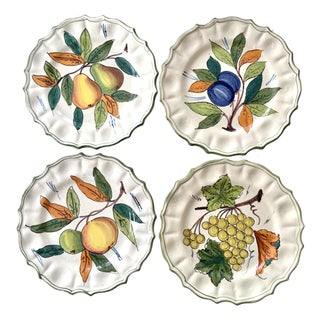 Antique Hand-Painted Cantagalli Firenze Majolica Italian Plates- Set of 4 For Sale
