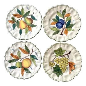 Antique Hand-Painted Cantagalli Firenze Majolica Italian Plates- Set of 4