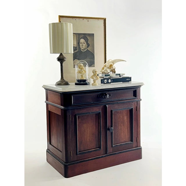 Antique Marble Top Wash Stand Commode For Sale - Image 10 of 11