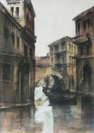 View of Venice, Mixed Media on Paper, 1988